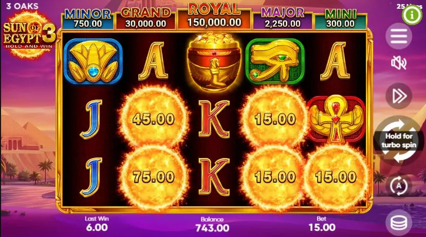 выигрышная комбинация в sun of-egyp 3